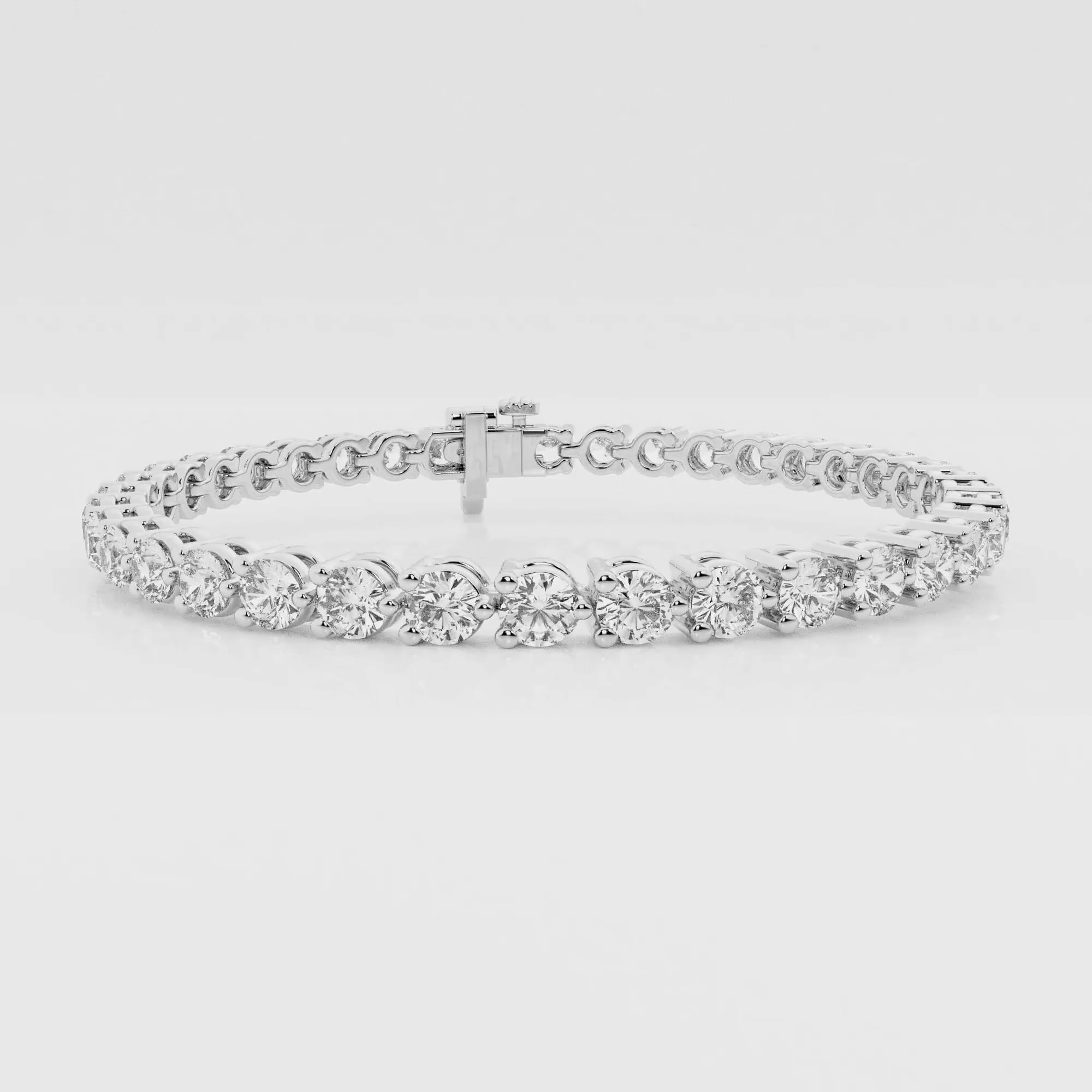 product video for 8 ctw Round Lab Grown Diamond Three-Prong Tennis Bracelet - 7 Inches