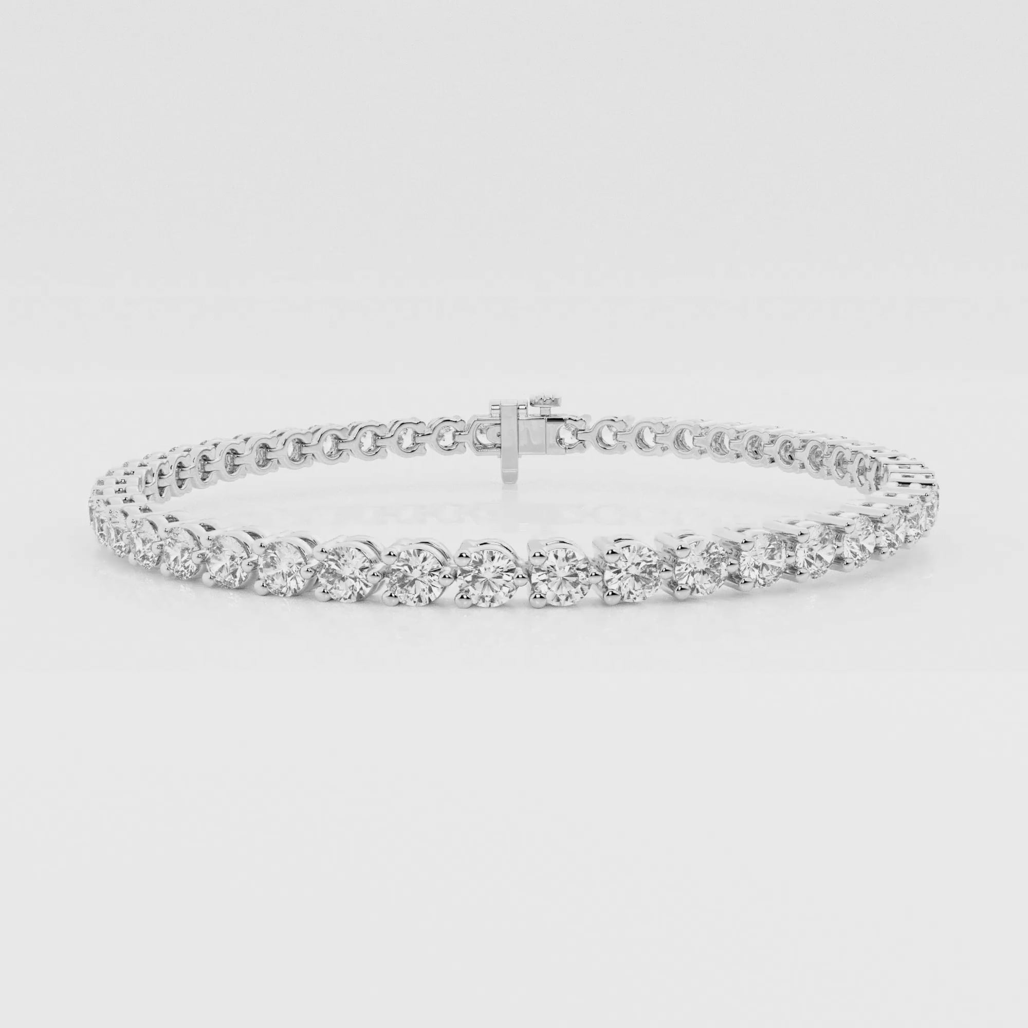 product video for 5 ctw Round Lab Grown Diamond Three-Prong Tennis Bracelet - 7 Inches
