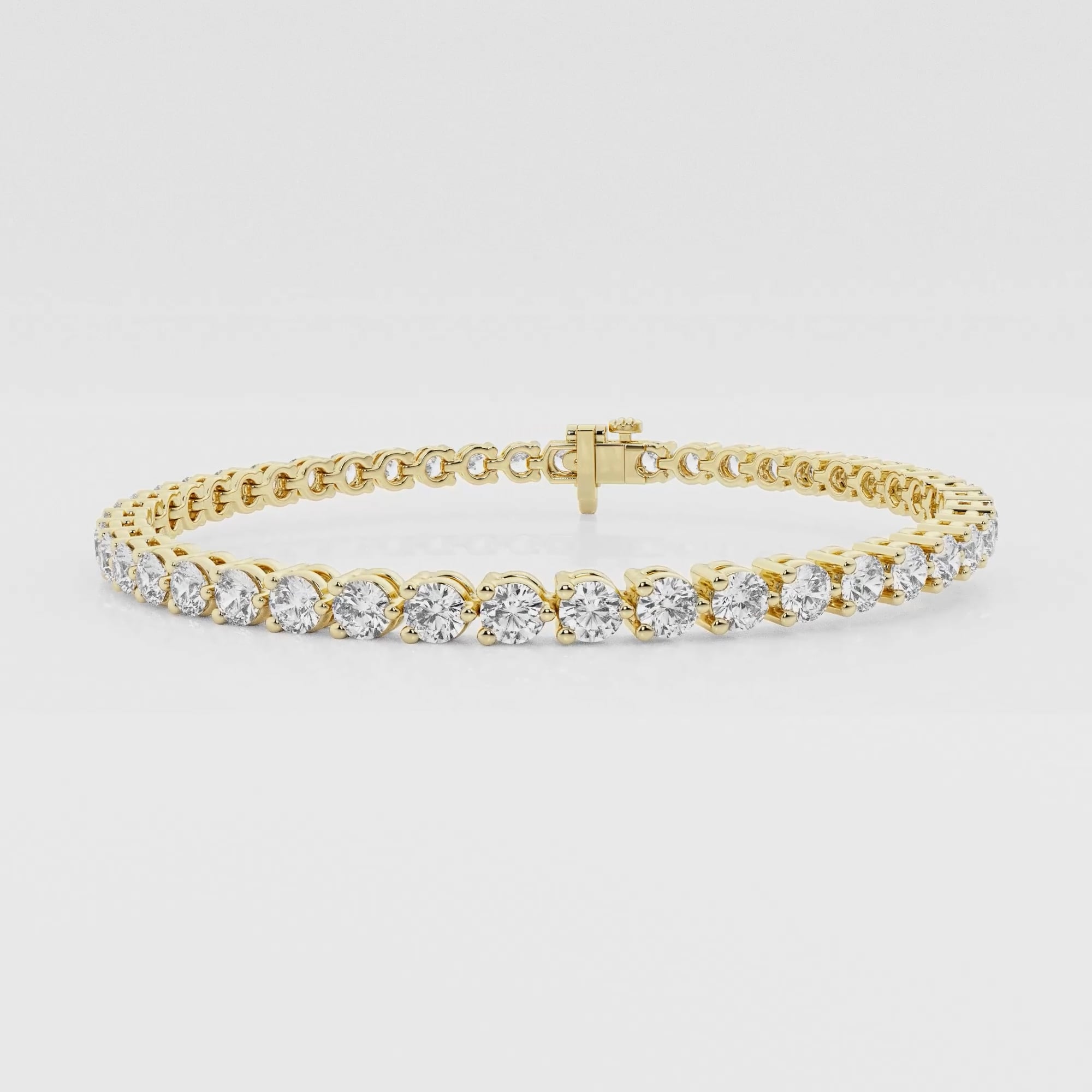 product video for 5 ctw Round Lab Grown Diamond Three-Prong Tennis Bracelet - 7 Inches
