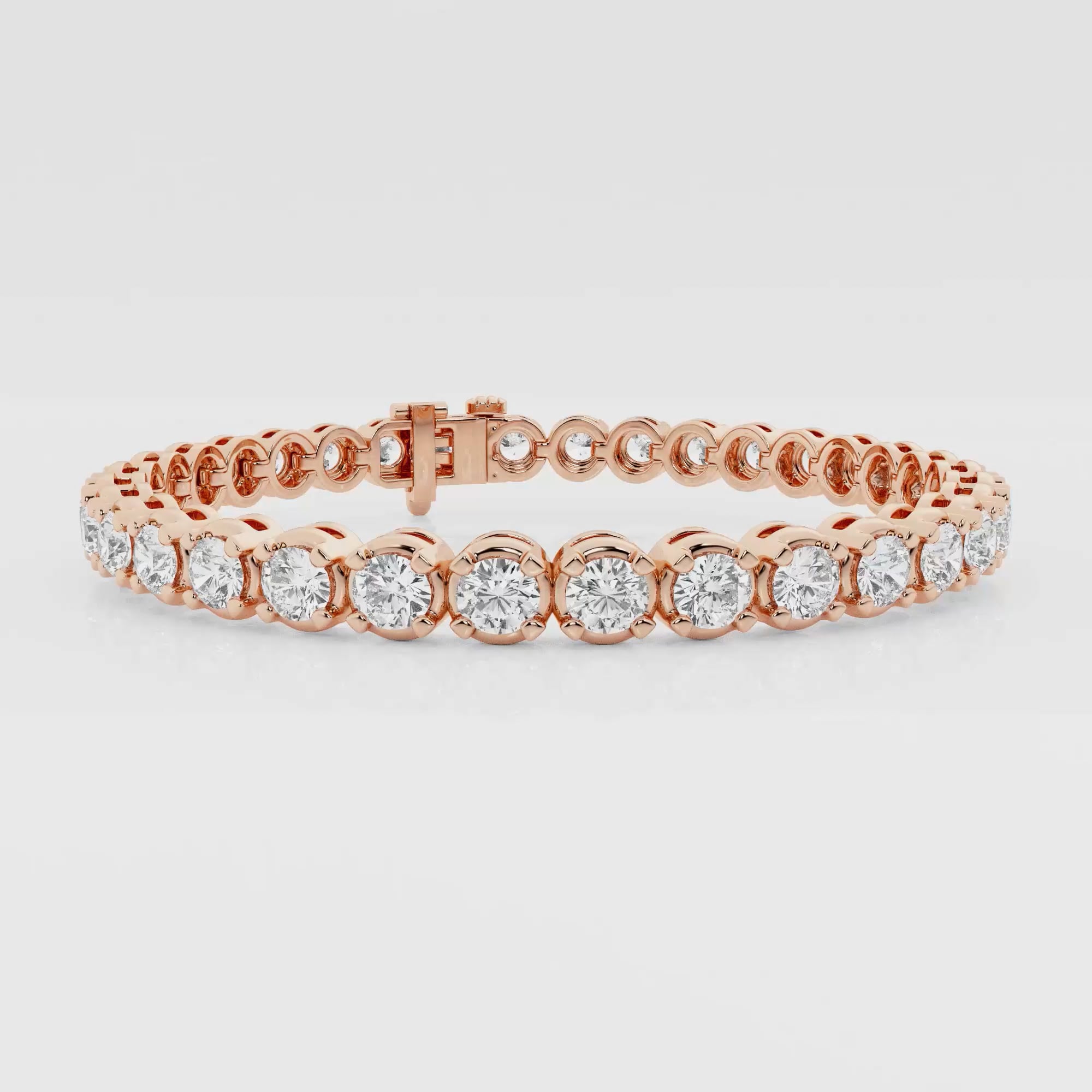 product video for 10 ctw Round Lab Grown Diamond Four-Prong Tennis Bracelet - 7 Inches