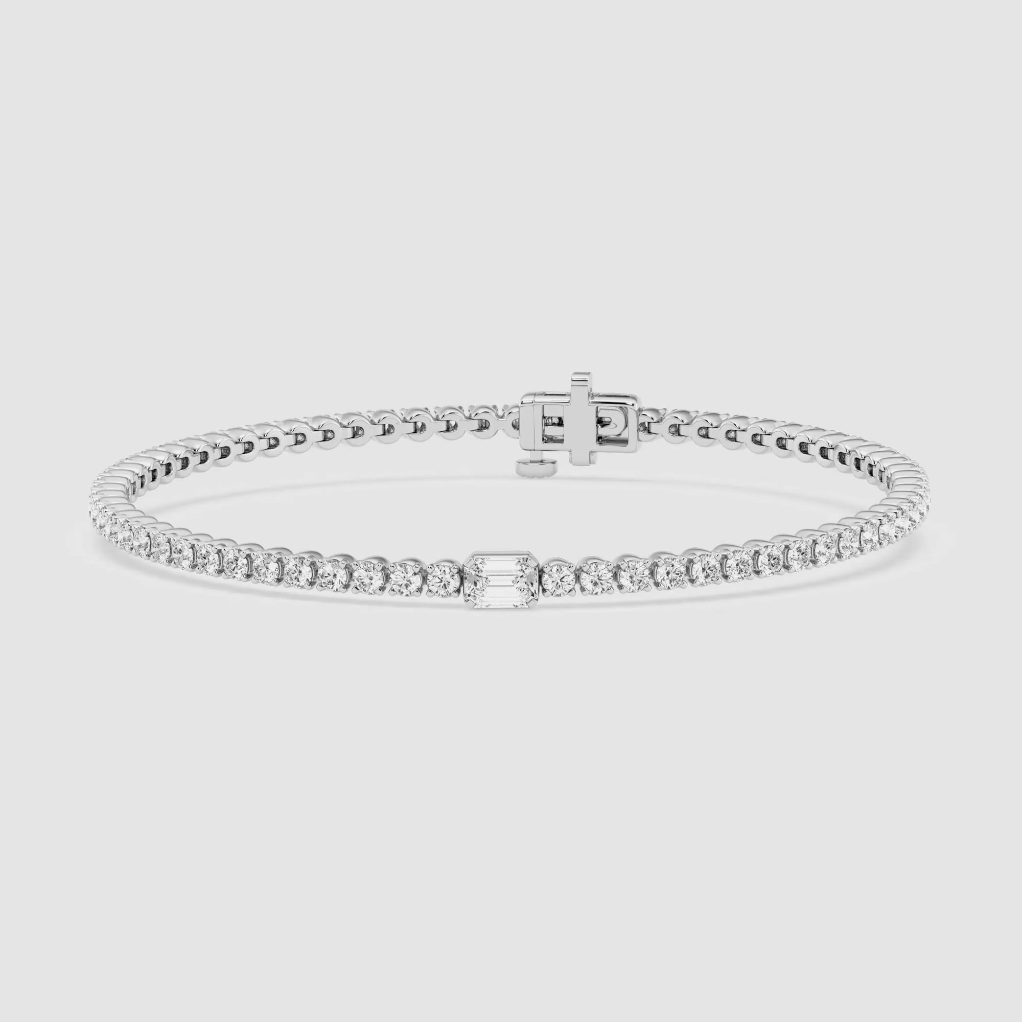 product video for 3 ctw Emerald Lab Grown Diamond Single Station Tennis Bracelet - 7 Inches