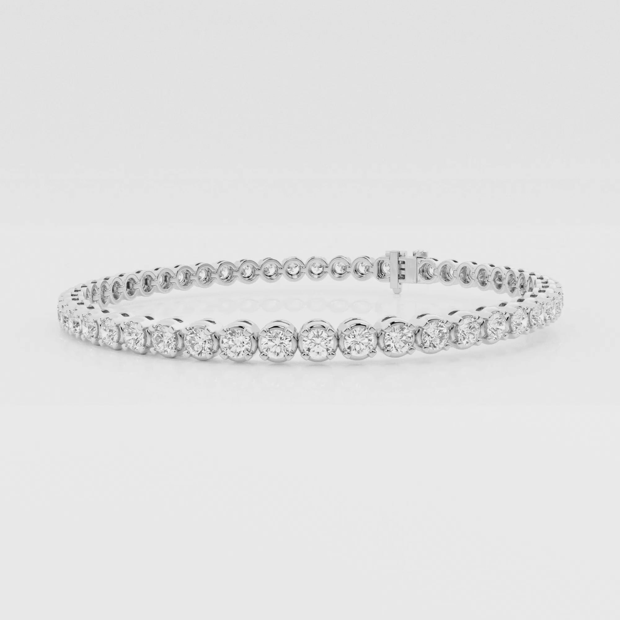 product video for 5 ctw Round Lab Grown Diamond Four-Prong Tennis Bracelet - 7 Inches