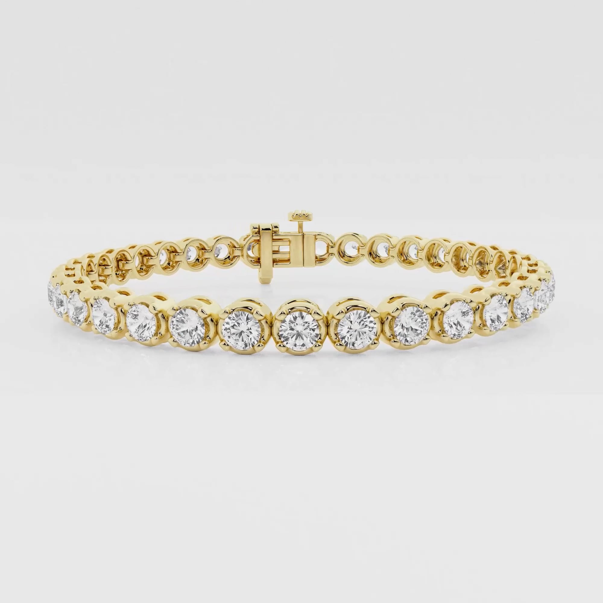 product video for 8 ctw Round Lab Grown Diamond Four-Prong Tennis Bracelet - 7 Inches