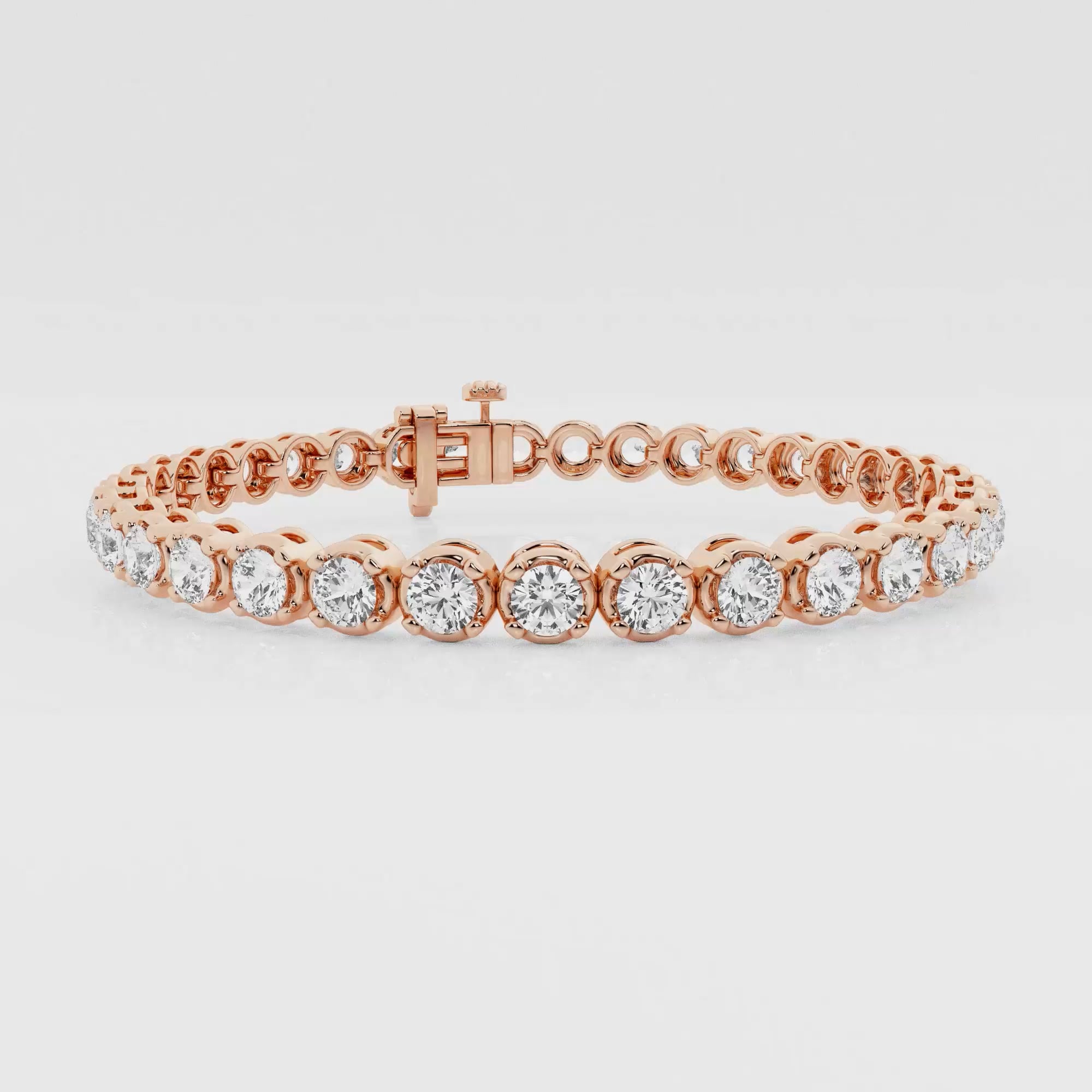 product video for 8 ctw Round Lab Grown Diamond Four-Prong Tennis Bracelet - 7 Inches