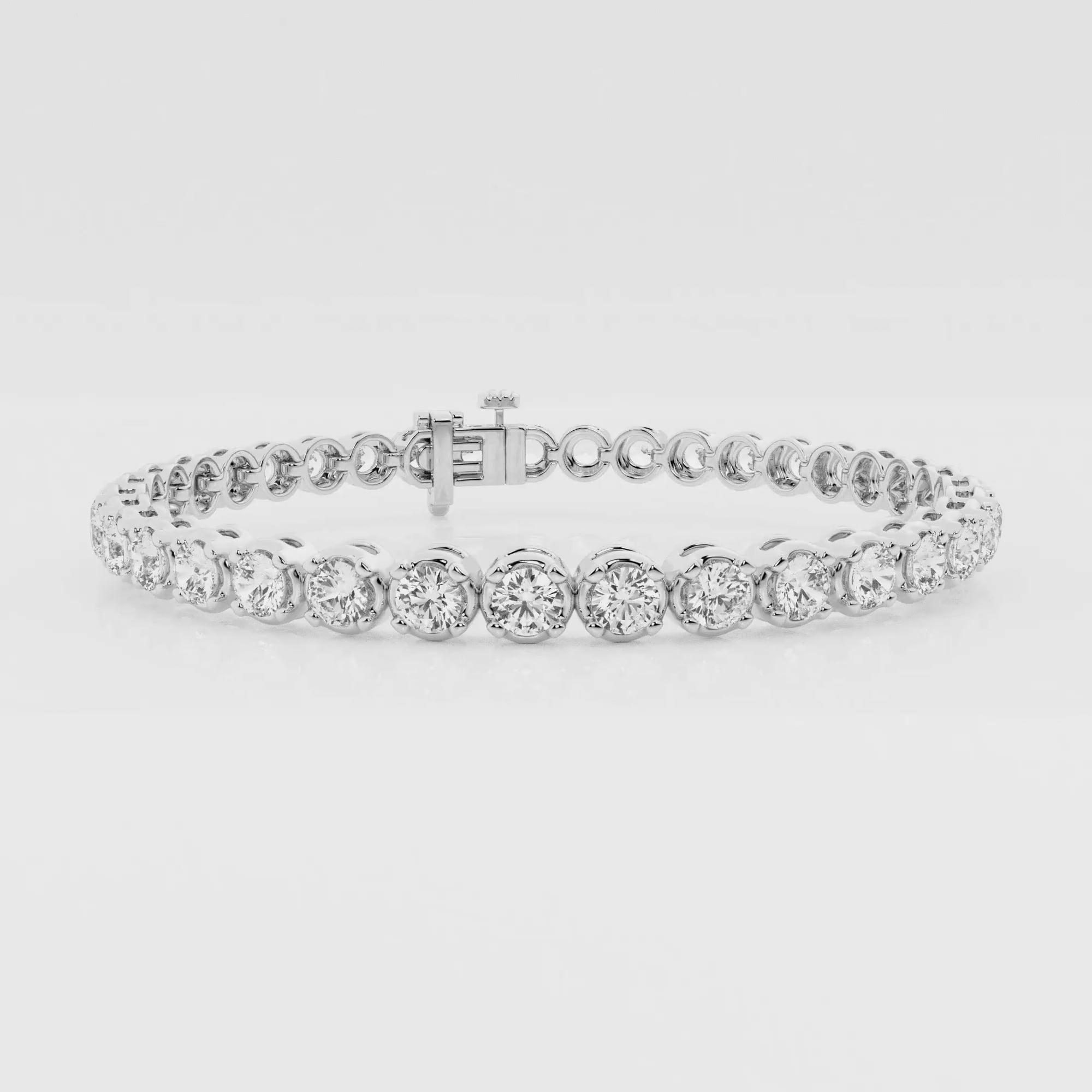 7 ctw Round Lab Grown Diamond Four-Prong Tennis Bracelet - 7 7 ctw Round Lab Grown Diamond Four-Prong Tennis Bracelet - 7