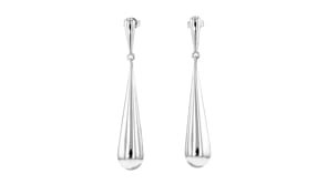 Sterling Silver Graduated Linear Drop Earrings