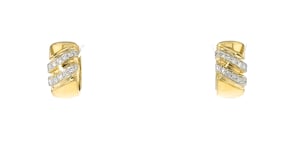 25 ct. t.w. Diamond Striped Hoop Earrings in 18kt Yellow Gold