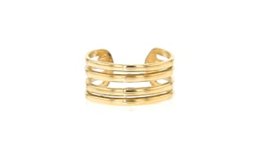 14kt Yellow Gold Three-Row Single Ear Cuff