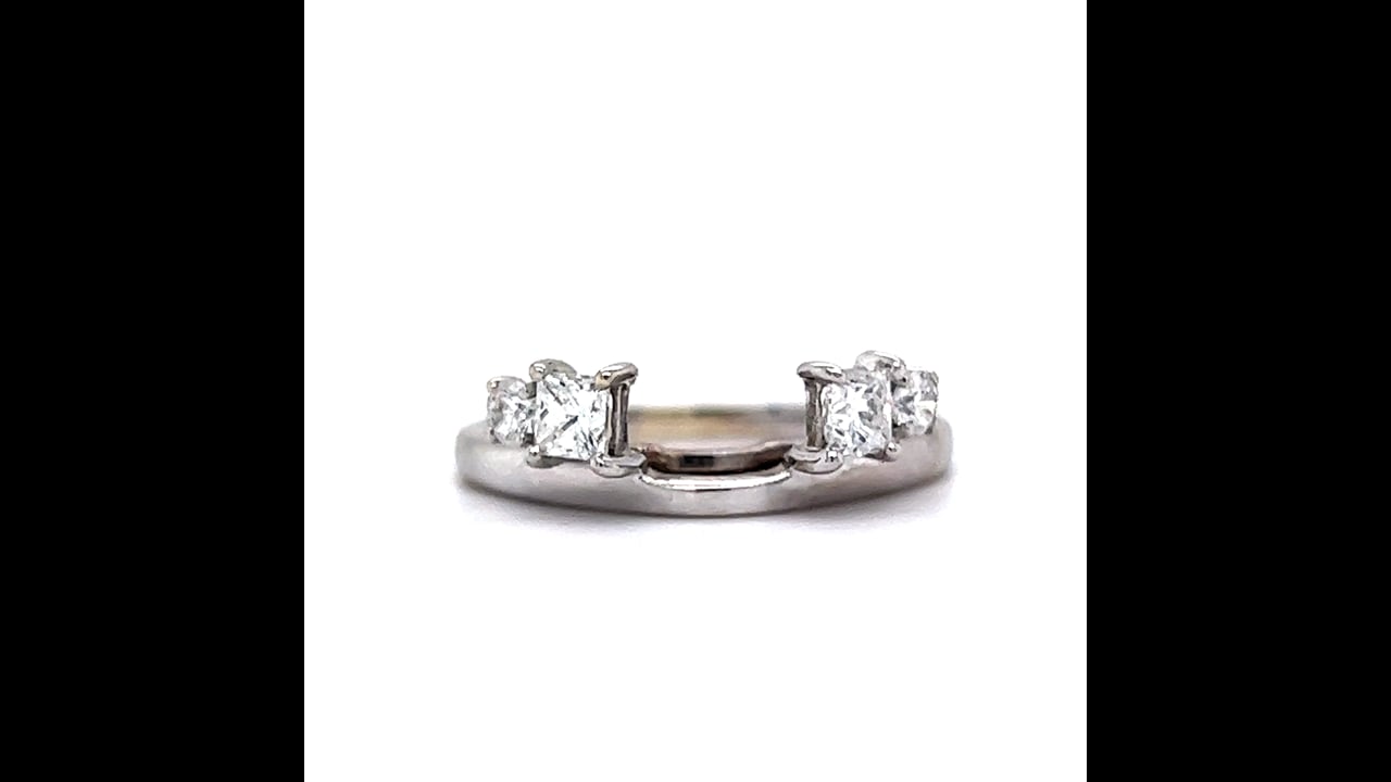 Two Stone Princess Cut Diamond Enhancer Ring Wraps For Princess