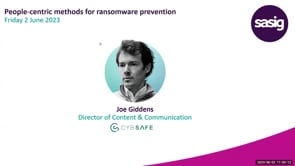 Friday 2 June 2023 - People-centric methods for ransomware prevention