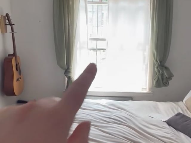 Video 1: your room, has a big window and closet