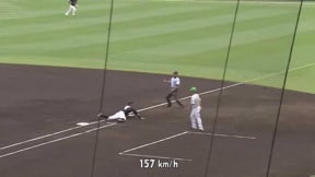 【3回裏】鋭い打球に飛びついた!! マリーンズ・山口航輝のファインプレー!! 2023年6月4日 阪神タイガース 対 千葉ロッテマリーンズ