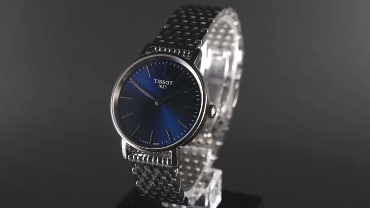 TISSOT Everytime Lady Damenuhr Silber Blau Quarz Saphirglas 34mm T143.210.11.041.00