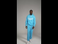 Carnales Embroidered & Printed Logo Hoodie Blue