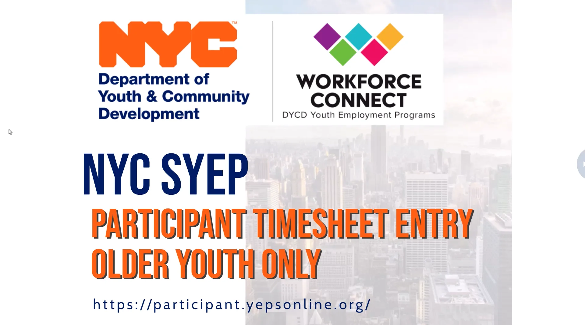 SYEP Participant Timesheet Entry