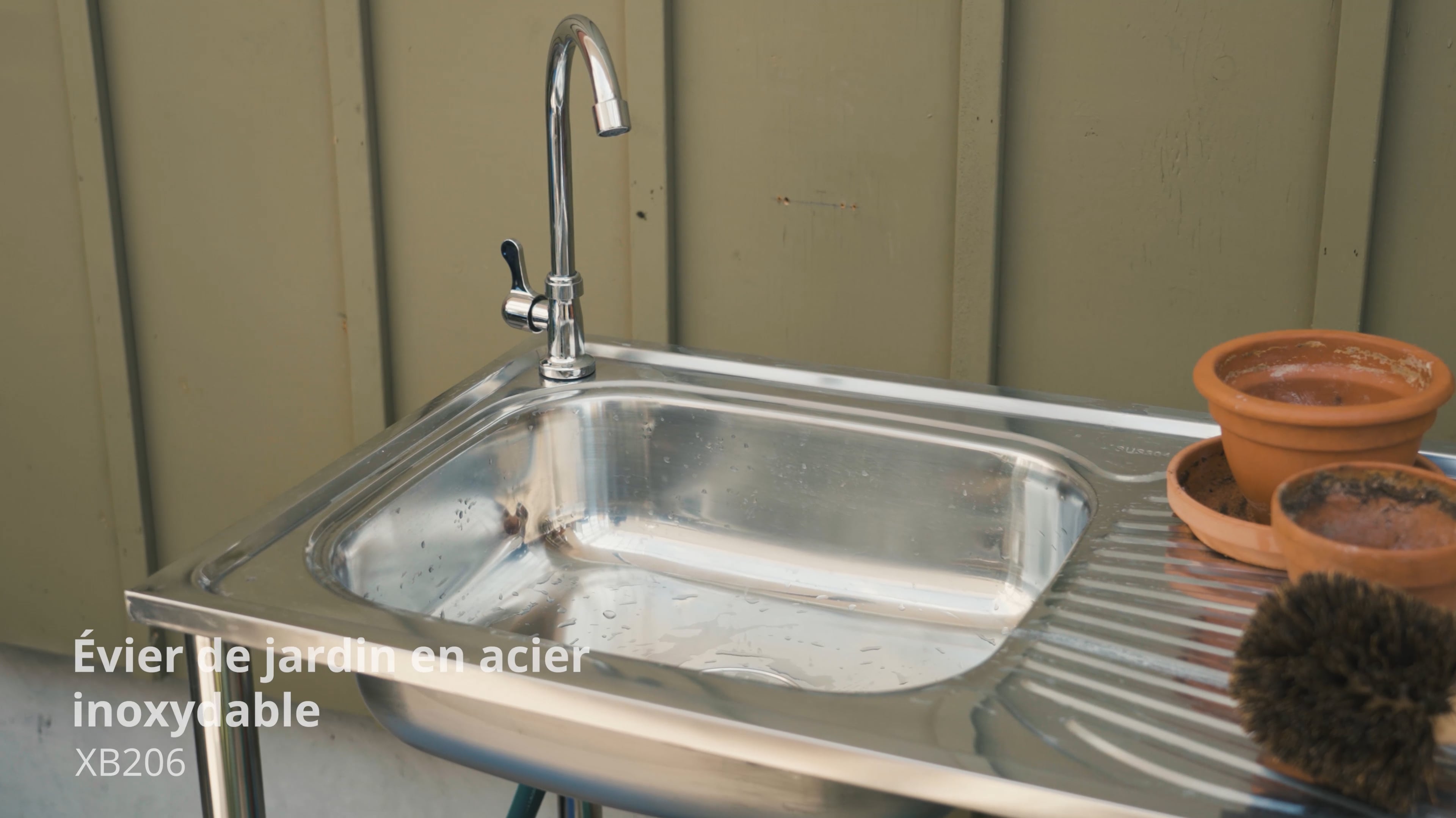 Évier De Camping En Acier Inoxydable - Bassin De Lavage 5,5L Avec Bouchon De Vidange - Pour Pique-nique, VR, Plein Air - 3
