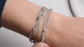 Italian Sterling Silver Multi-Strand Mesh Bracelet