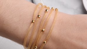 Italian 18kt Gold Over Sterling Multi-Strand Mesh Bracelet