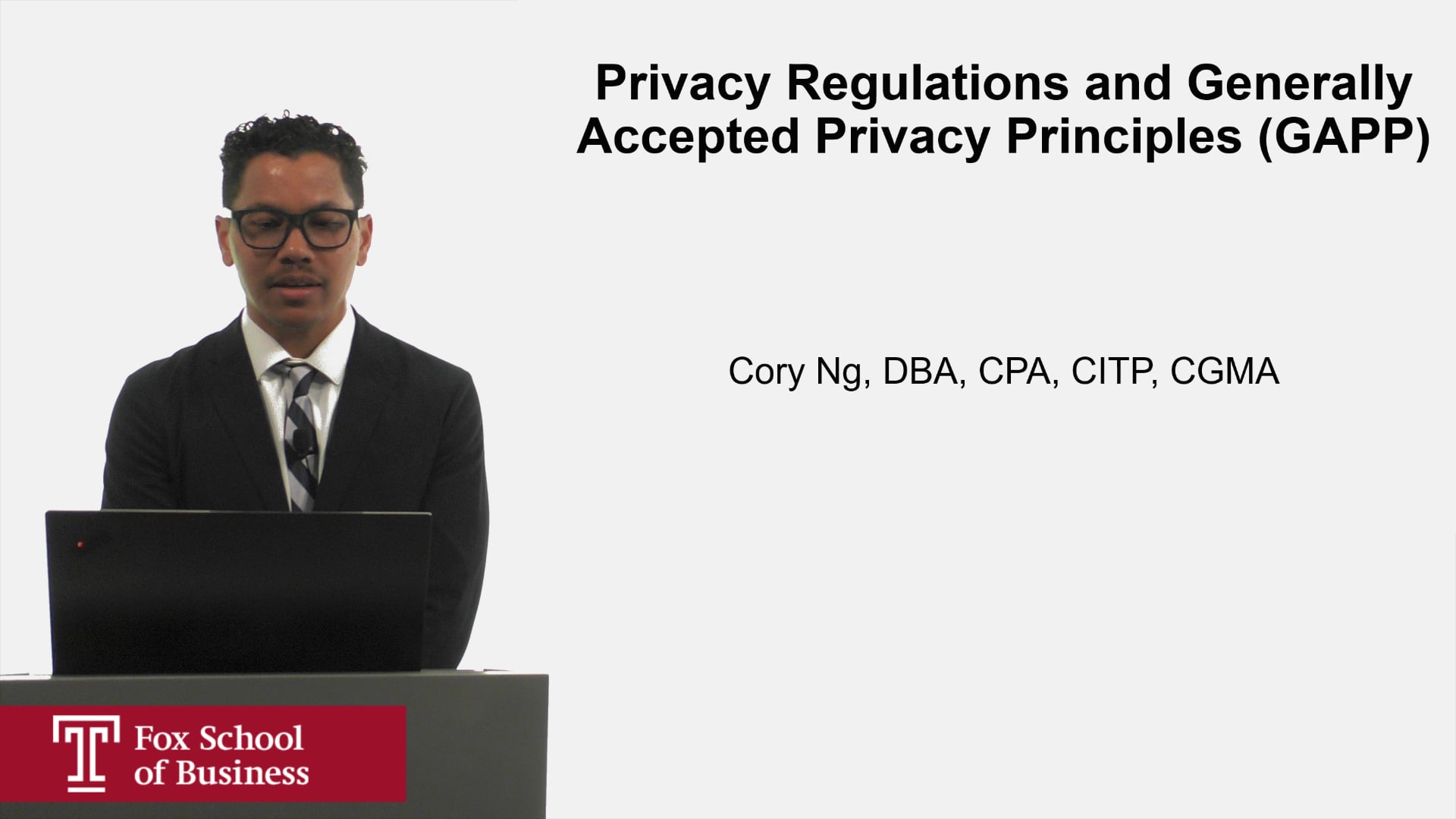 Privacy Regulations and Generally Accepted Privacy Principles (GAPP)