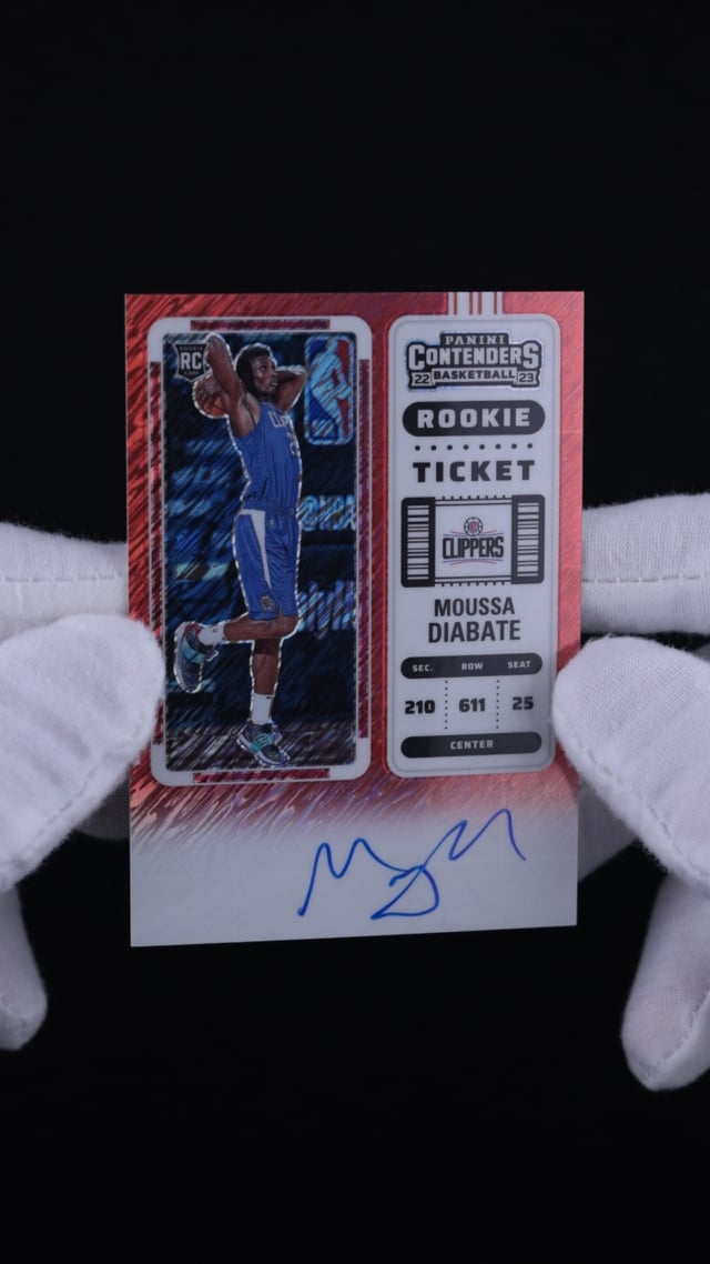 2022 Panini Contenders Premium Red Shimmer Moussa Diabate RC AUTO /5 MBA  AUTH