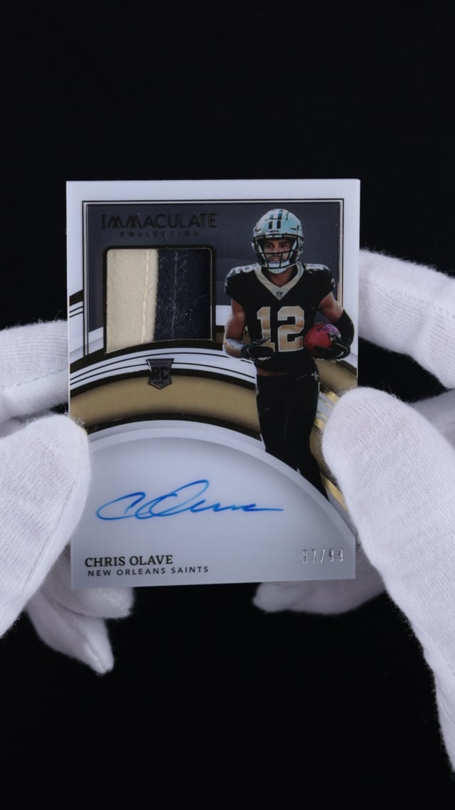 2022 Select Gold Wave Prizm Auto 3 Color Patch Jersey Chris Olave