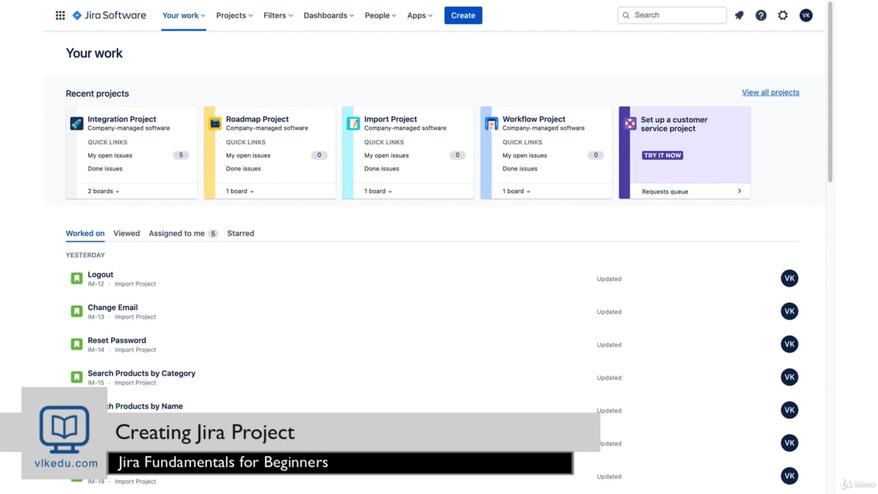 2. Creating Jira Project on Vimeo