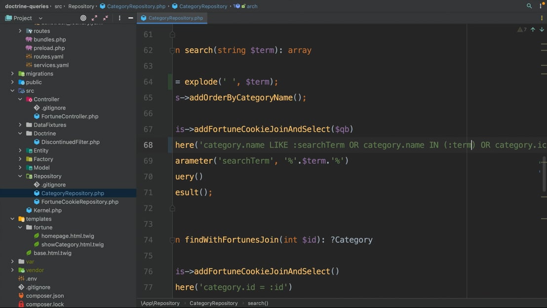 WHERE IN() > Go Pro with Doctrine Queries | SymfonyCasts