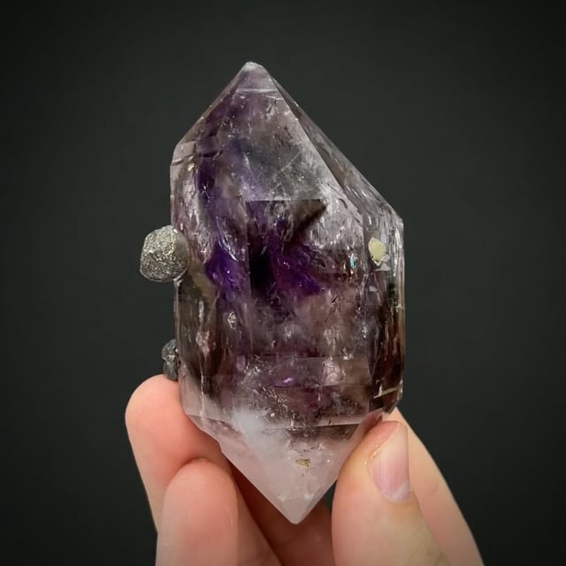 Quartz var. Amethyst and Smoky with bubble