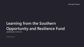 Learning from the Southern Opportunity and Resilience (SOAR) Fund 