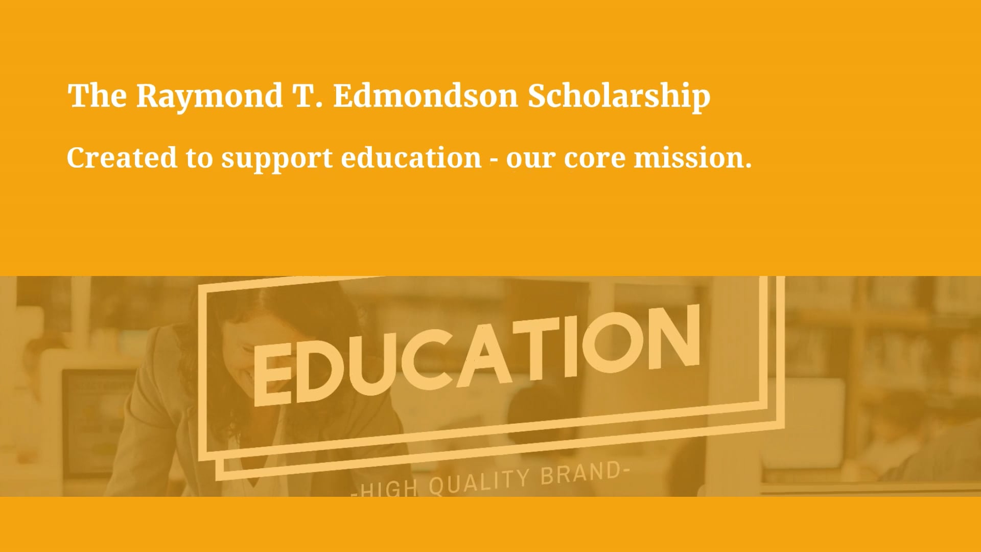 Raymond T. Edmondson Scholarship on Vimeo