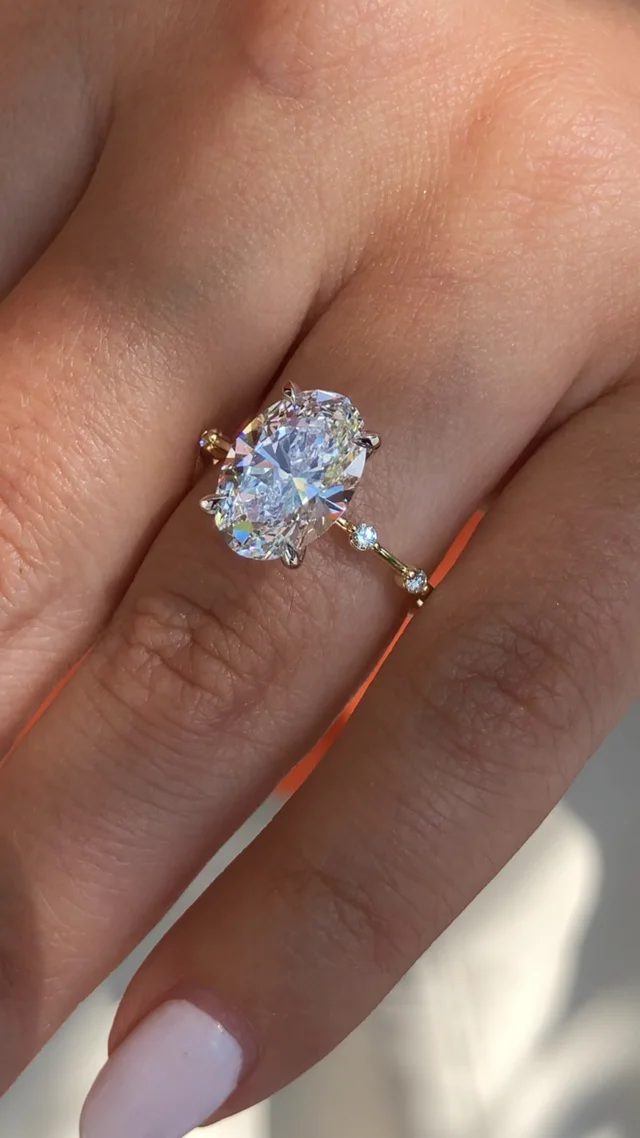 Delicate band deals engagement ring