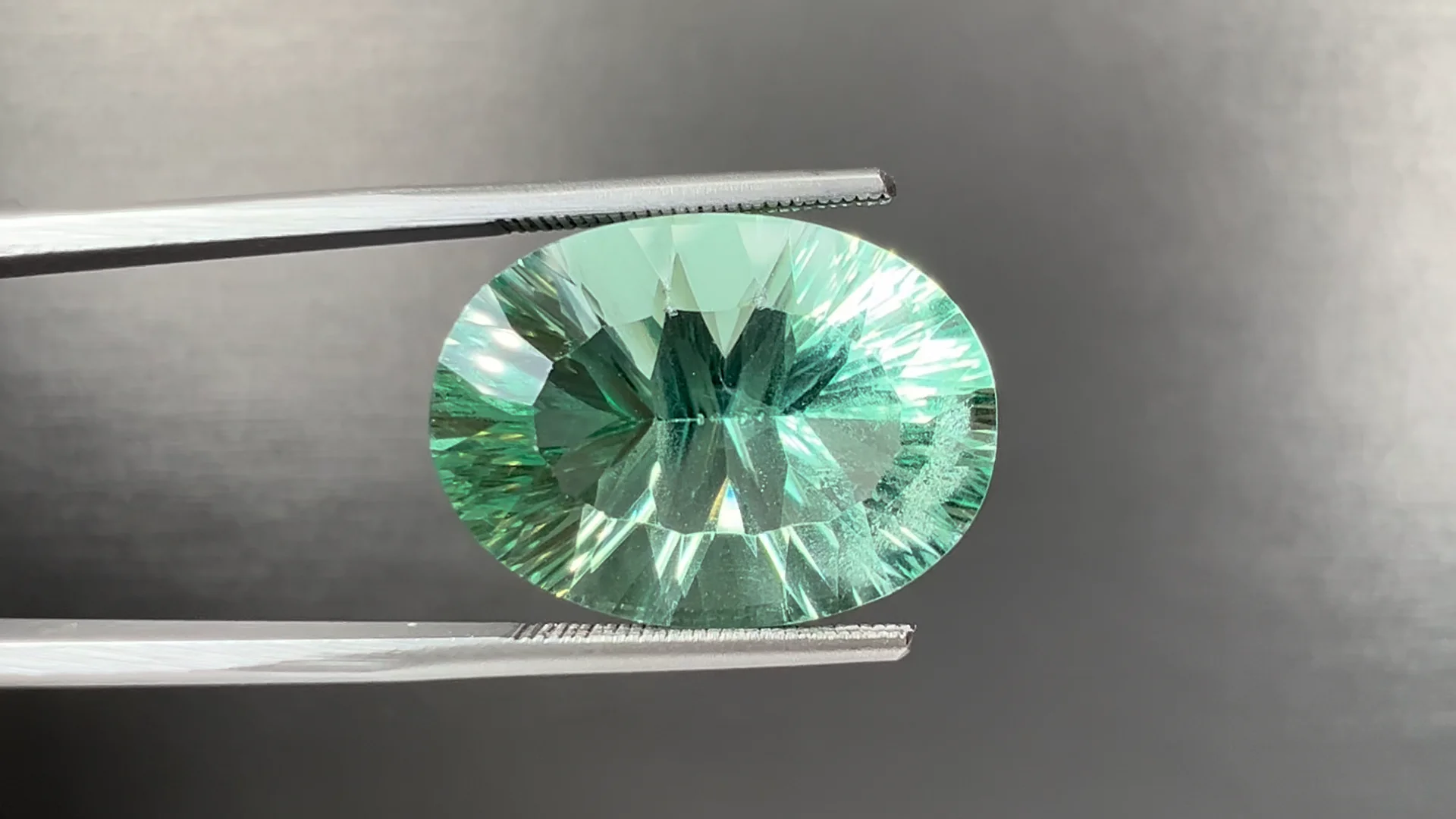 13.97ct Green Fluorite, Oval Laser Cut Stone | Burton's – Burton's