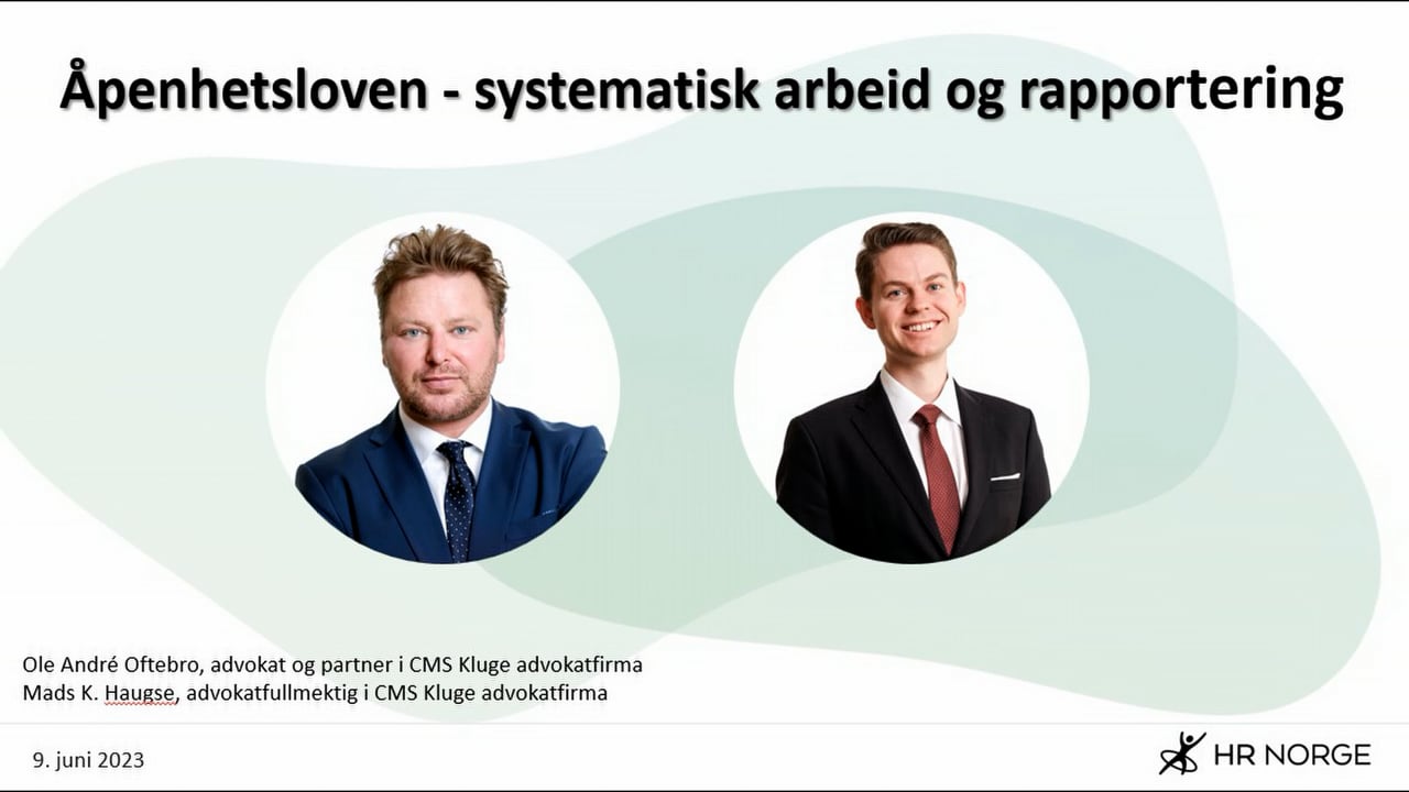 Åpenhetsloven - systematisk arbeid og rapportering