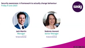 Friday 9 June 2023 - Security awareness: A framework to actually change behaviour