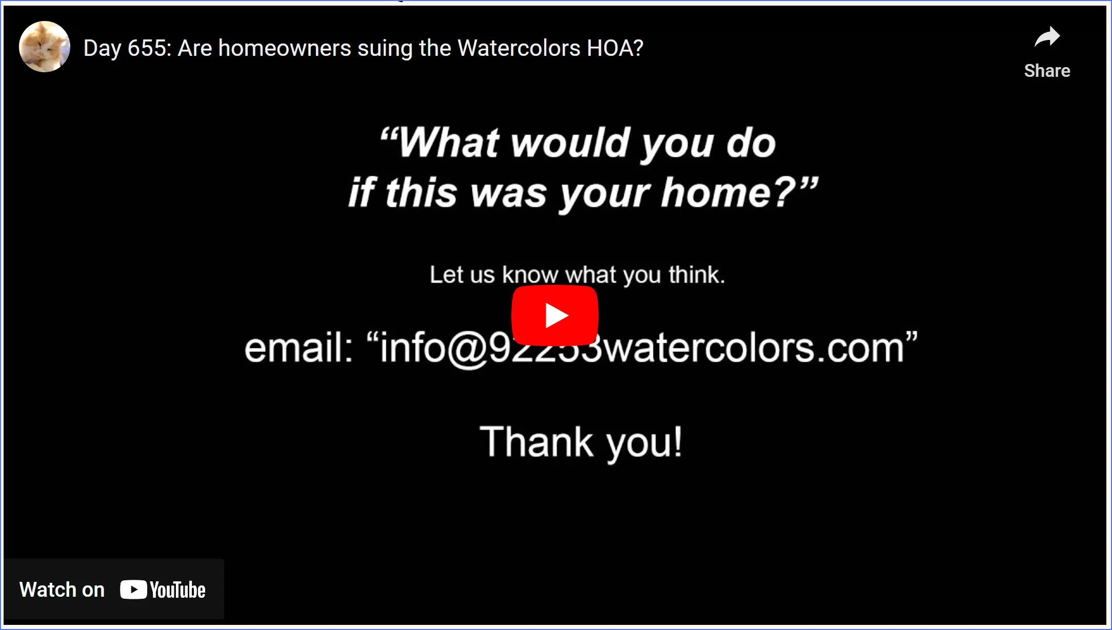 Day 655 Are Homeowners Suing the Watercolors La Quinta HOA? on Vimeo