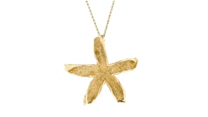 C. 1980 Vintage 18kt and 14kt Yellow Gold Starfish Pendant Necklace