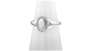 10 ct. t.w. Diamond Personalized Oval Signet Ring in Sterling Silver