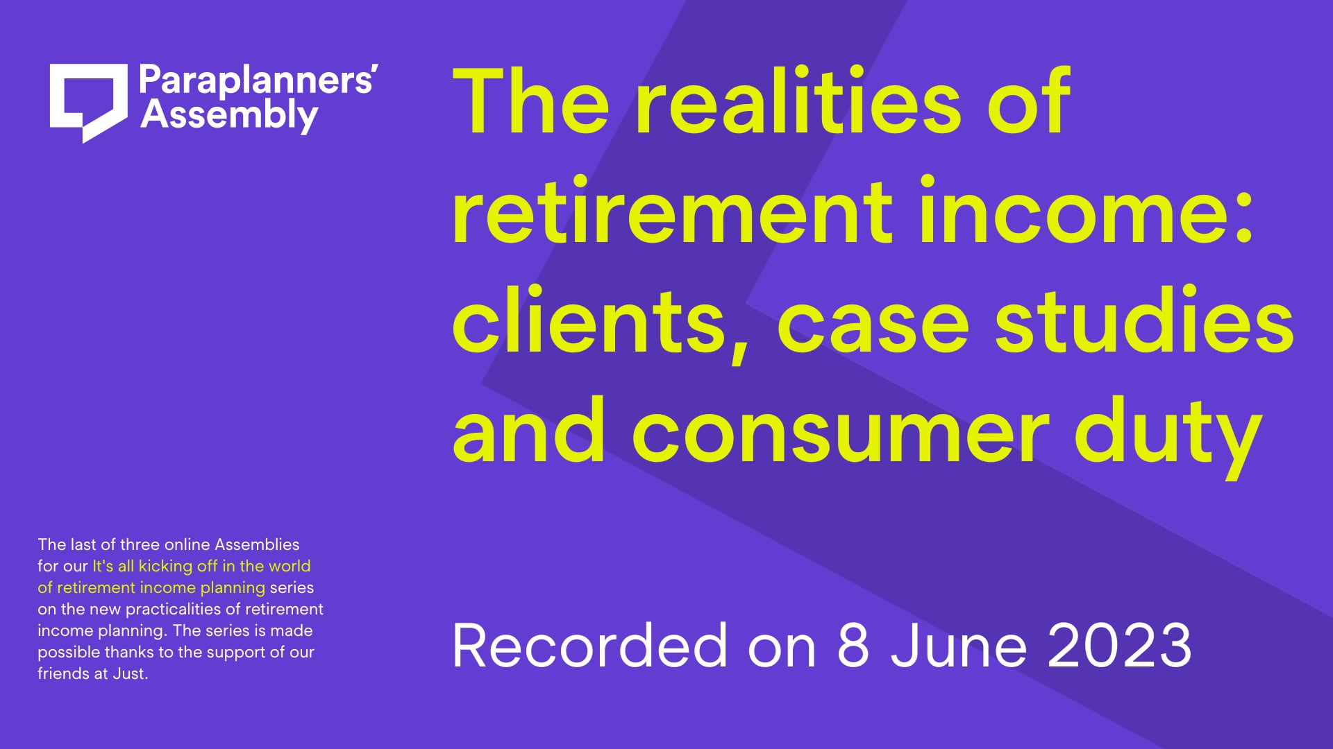 The realities of retirement income - clients, case studies and consumer ...