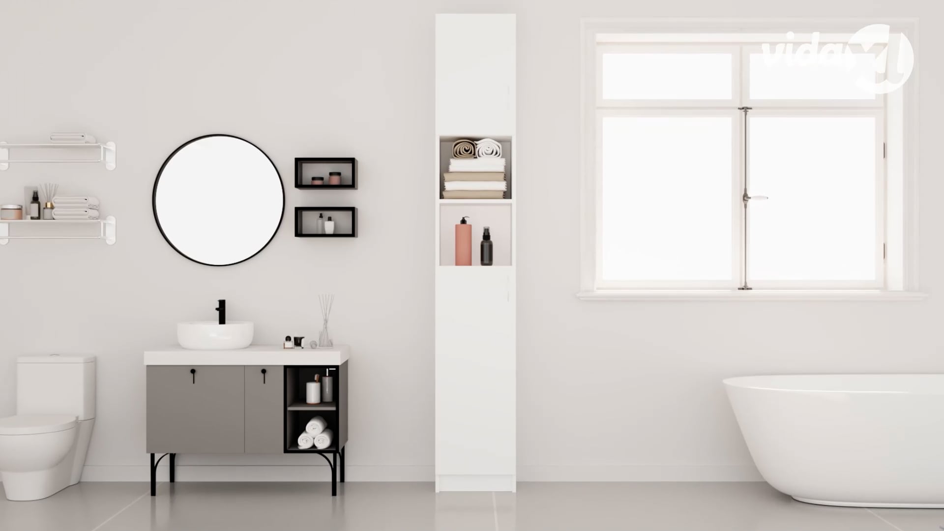 vidaXL Bathroom Color Sonoma Oak Engineered Wood Laundry Room