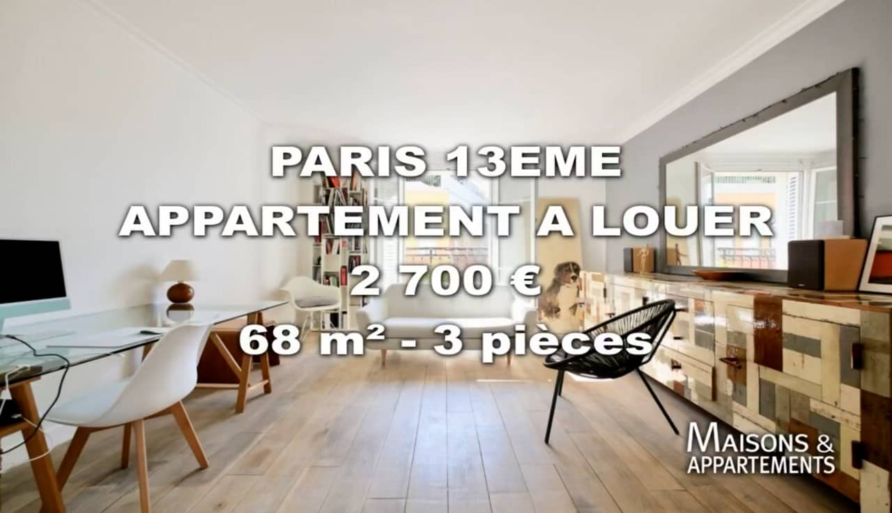 PARIS 13ÈME APPARTEMENT A LOUER 2 700 € 68 m² 3 pièce(s) on Vimeo