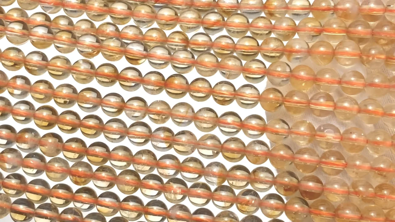 動画】ファントムシトリンAA+ ラウンド4.5mm 1連(約36cm) - 天然石