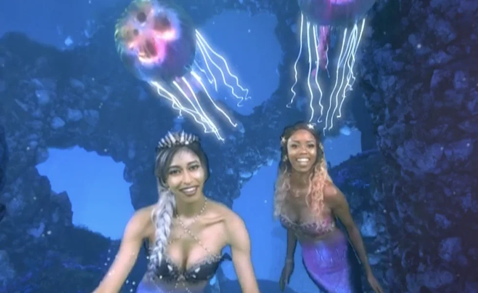 Underwater VR Midnight Mermaid Experience for a Millennial and Gen