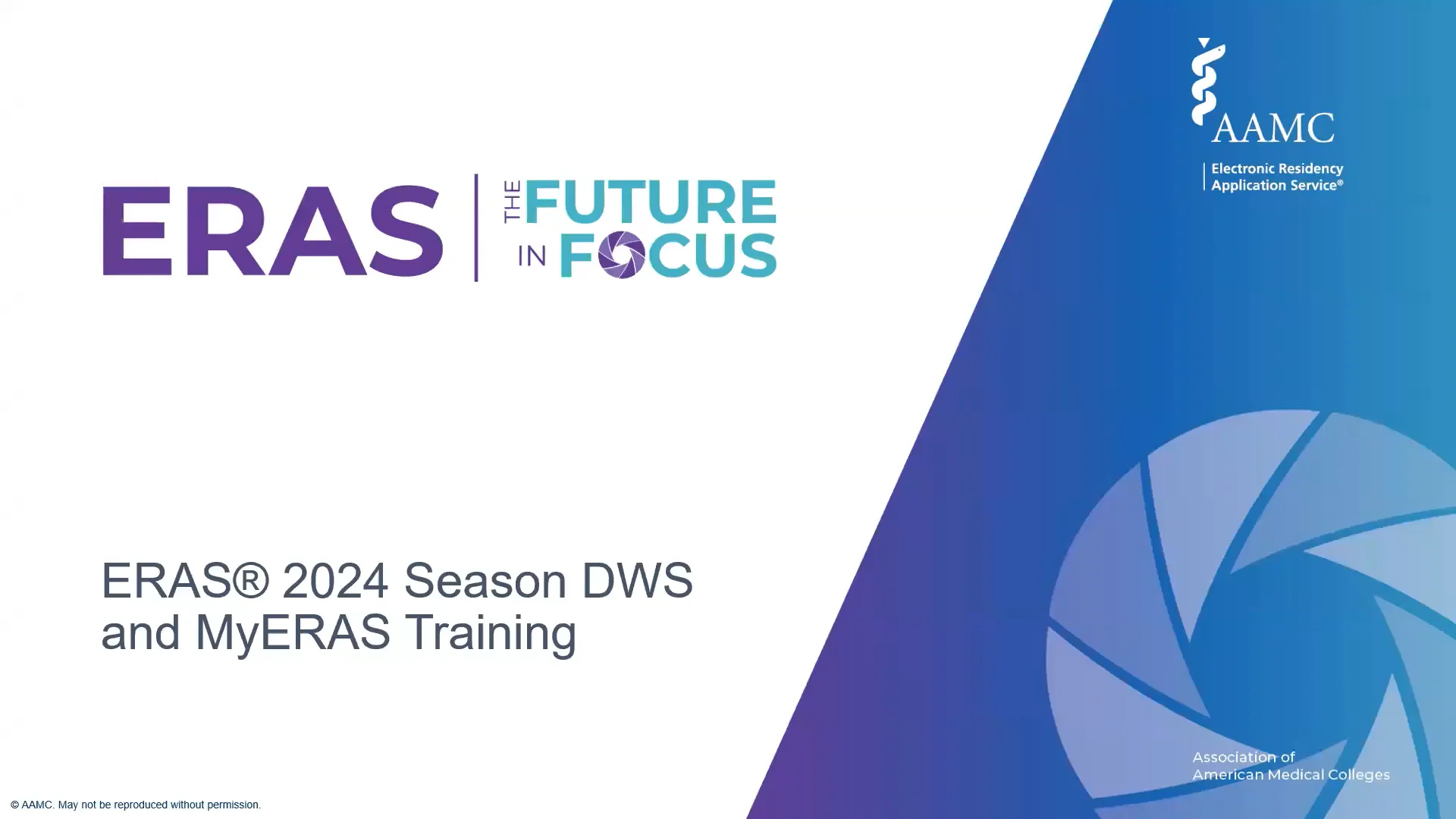 ERAS 2024 Season DWS and MyERAS Training on Vimeo