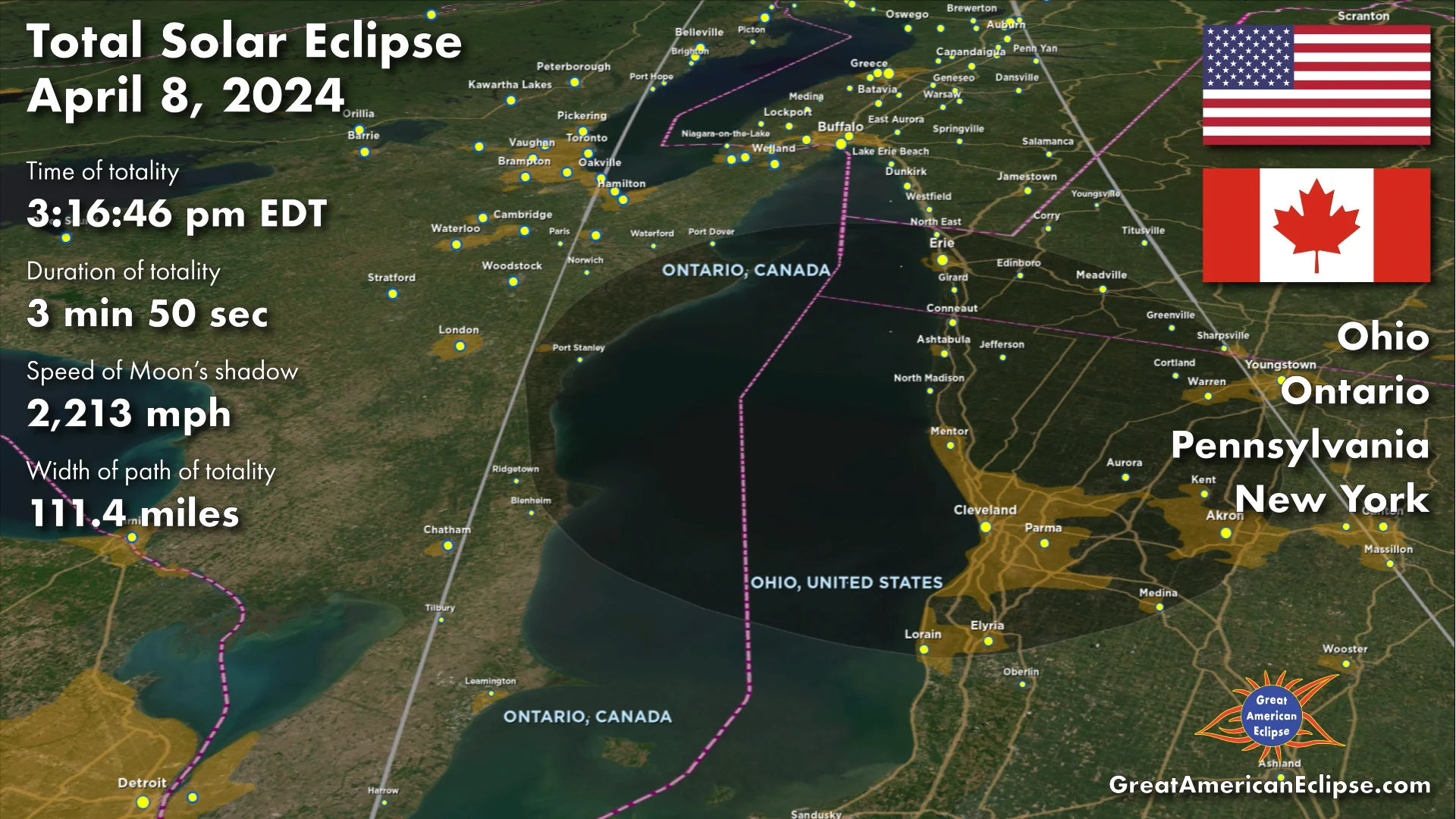 Flying over New York for the Total Solar Eclipse of April 8, 2024 on Vimeo