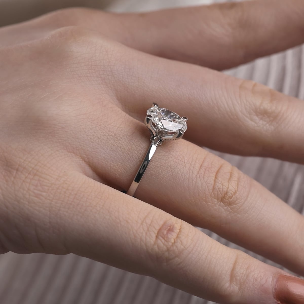 Pave prong engagement ring store