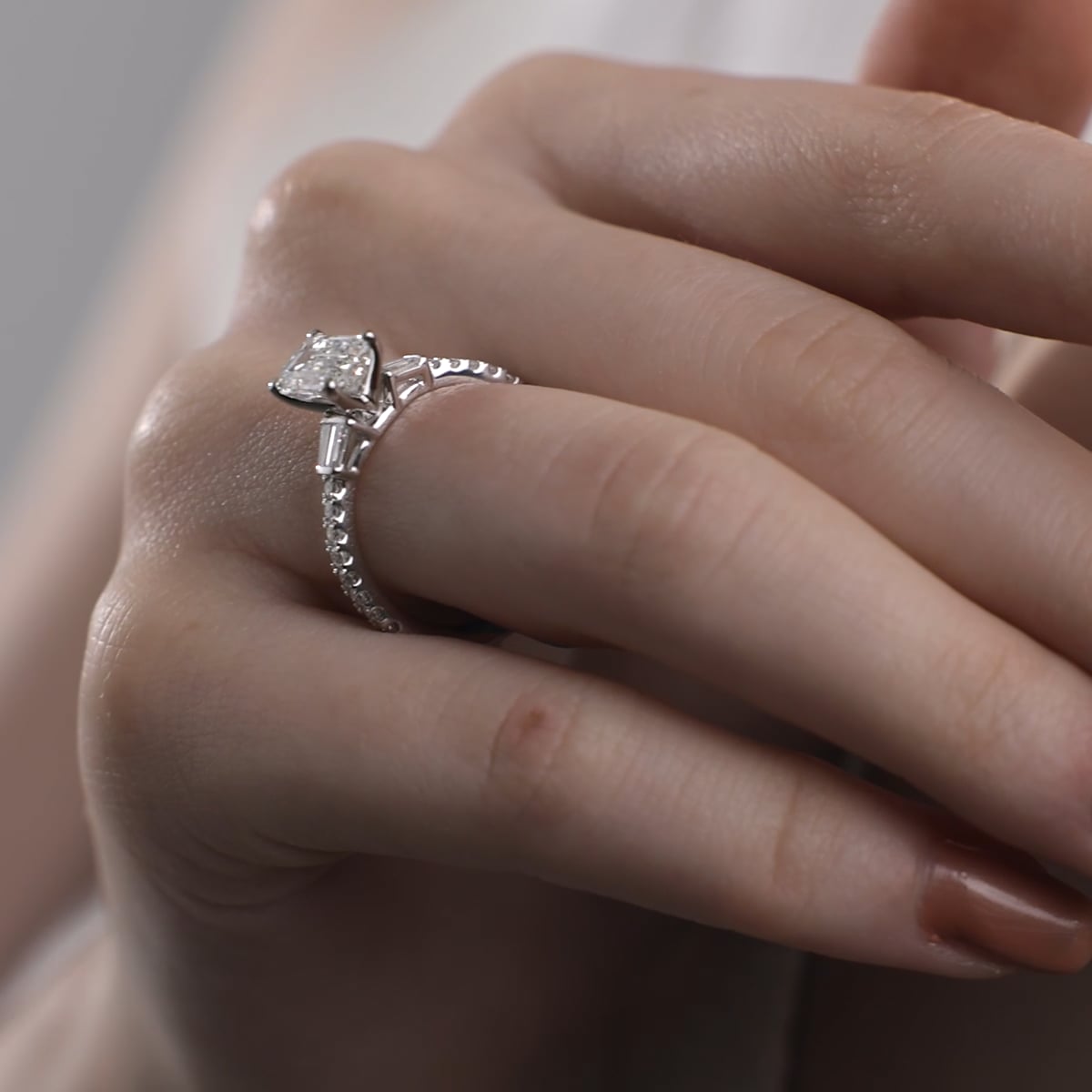 product video 2 for 2 ctw Emerald Lab Grown Diamond Engagement Ring with Double Baguette Side Accents