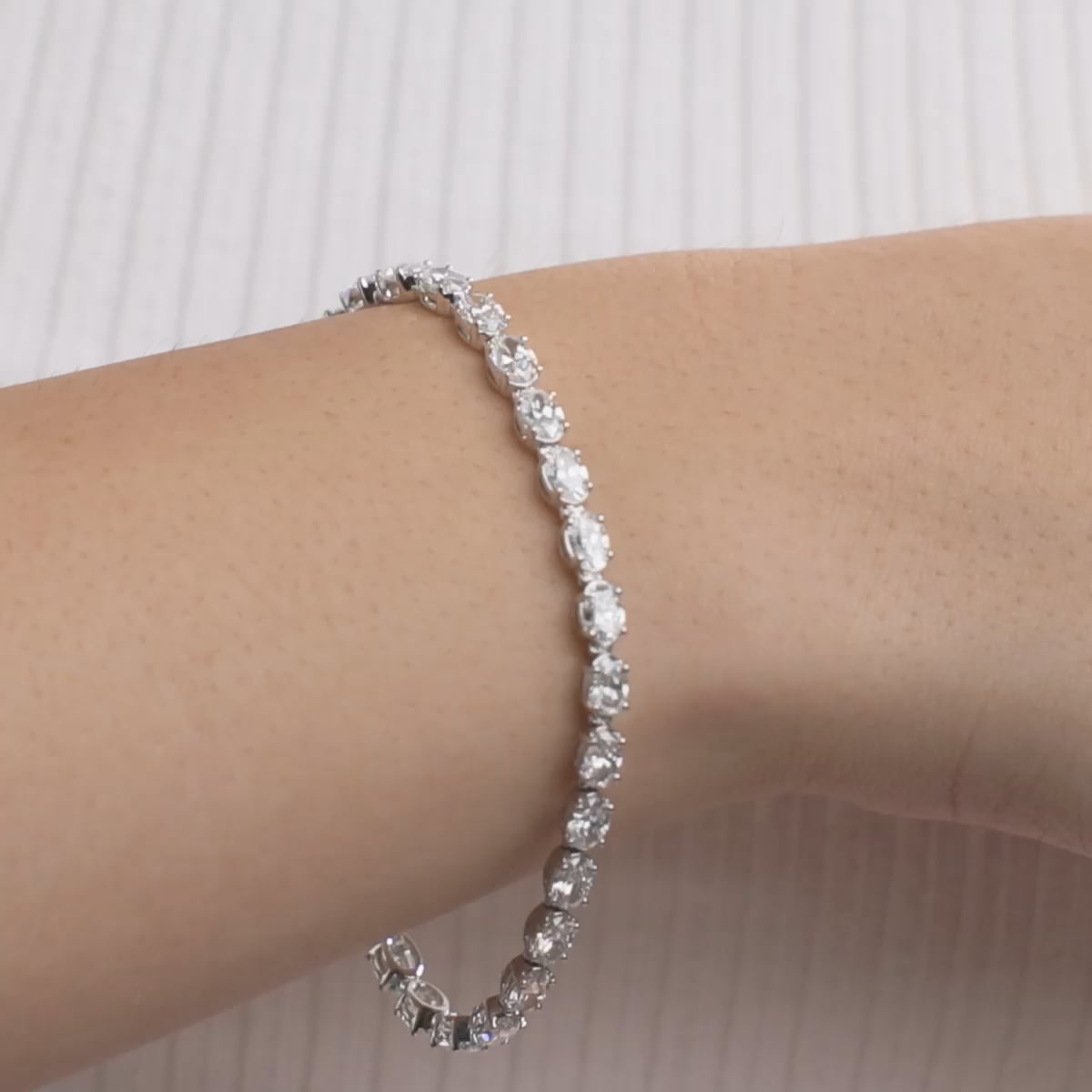 product video for 10 ctw East-West Oval Lab Grown Diamond Tennis Bracelet - 7 Inches