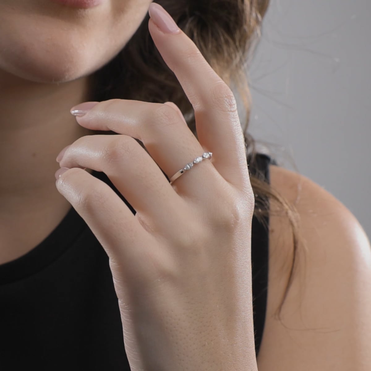 product video for 1/2 ctw Marquise Lab Grown Diamond Stackable Ring