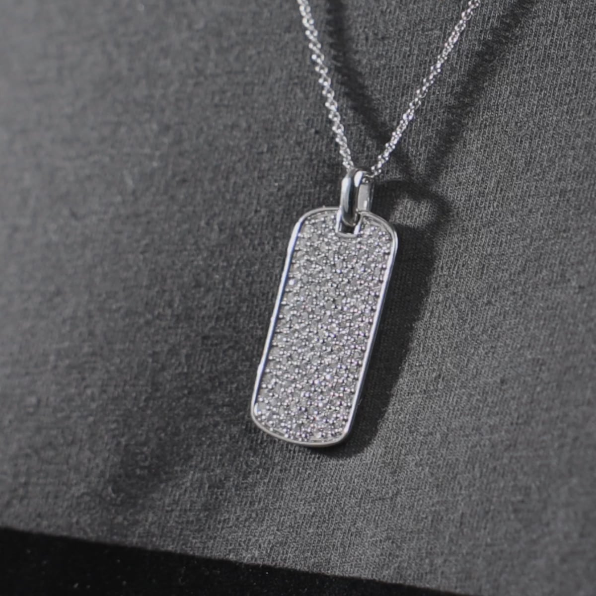 1 1 2 ctw Round Lab Grown Diamond Dog Tag Fashion Pendant Grownbrilliance