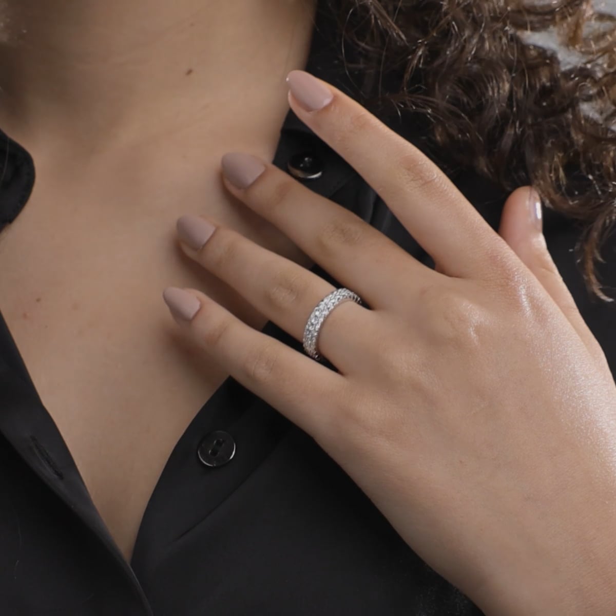 product video 2 for 2 ctw Round Lab Grown Diamond Double Row Eternity Band - 4mm Width